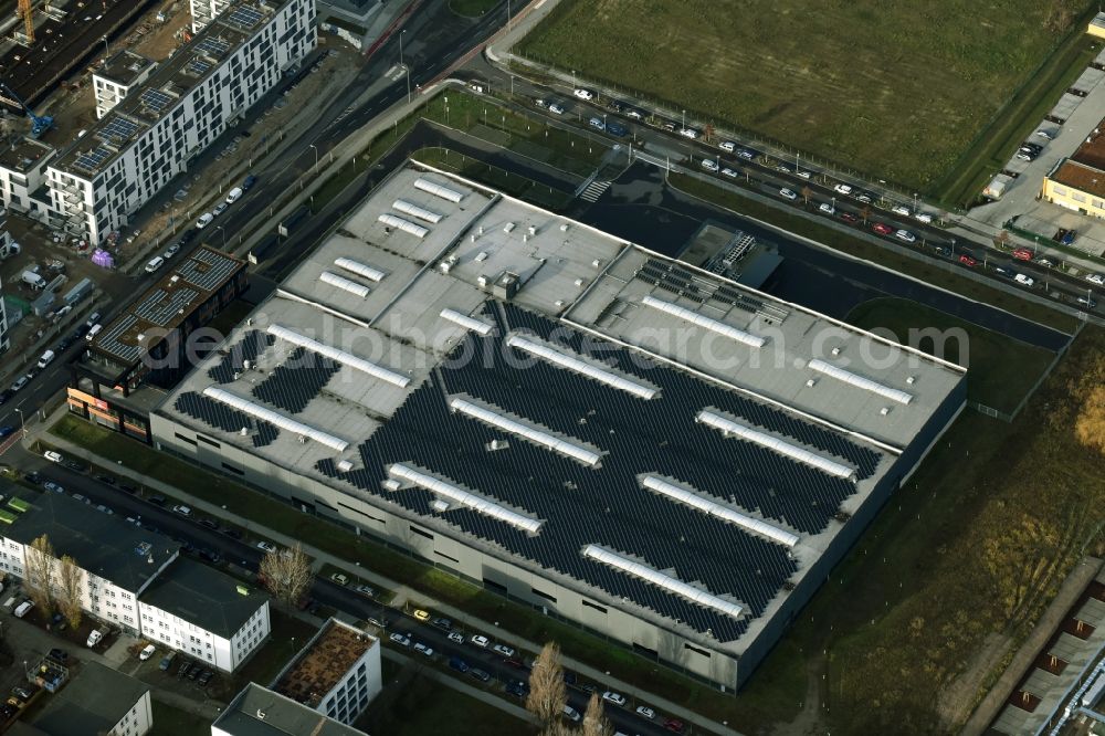 Aerial image Berlin - Warehouse complex-building in the industrial area on Gross-Berliner Damm in Berlin in Germany