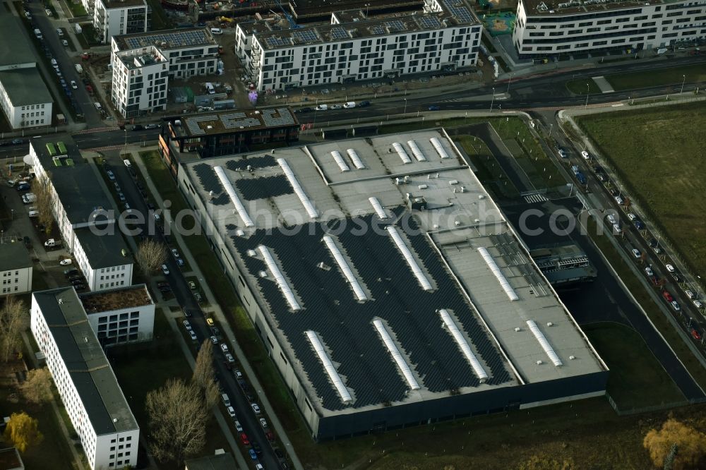 Berlin from above - Warehouse complex-building in the industrial area on Gross-Berliner Damm in Berlin in Germany