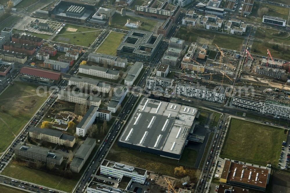 Aerial image Berlin - Warehouse complex-building in the industrial area on Gross-Berliner Damm in Berlin in Germany