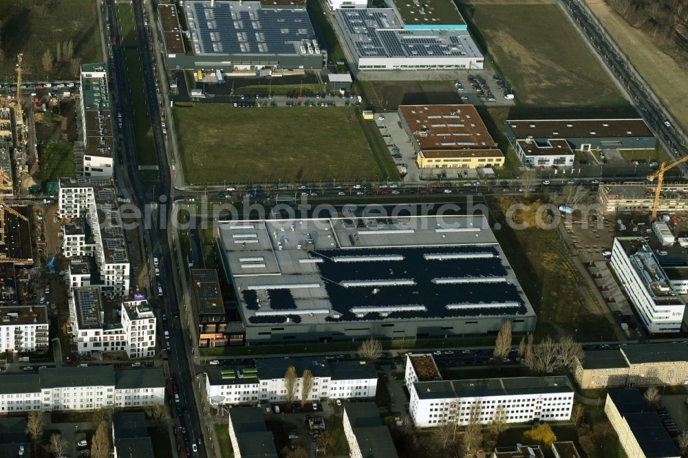 Aerial image Berlin - Warehouse complex-building in the industrial area on Gross-Berliner Damm in Berlin in Germany