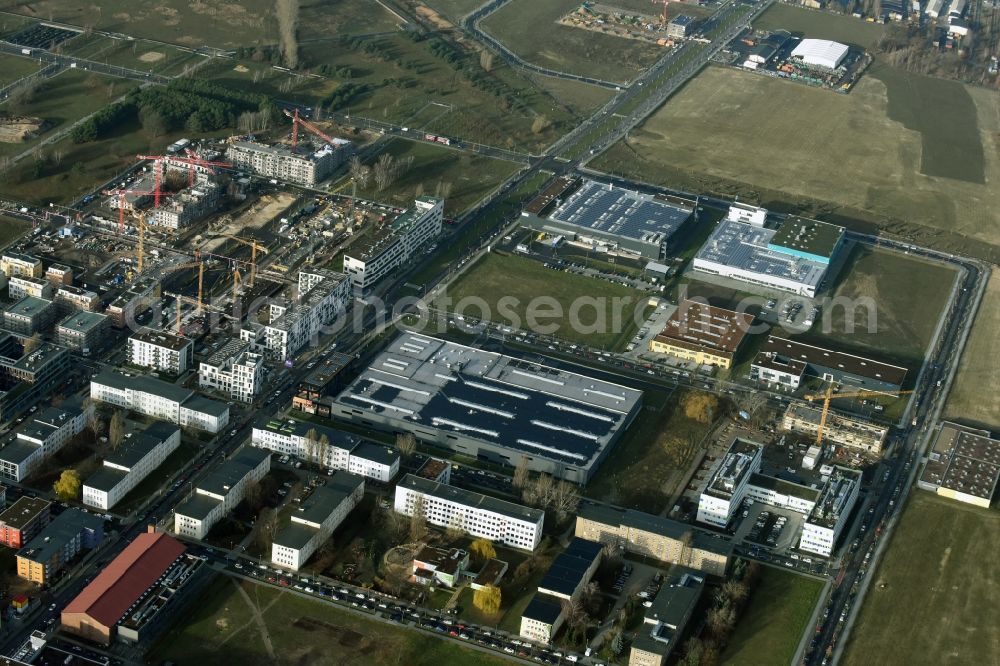 Aerial image Berlin - Warehouse complex-building in the industrial area on Gross-Berliner Damm in Berlin in Germany