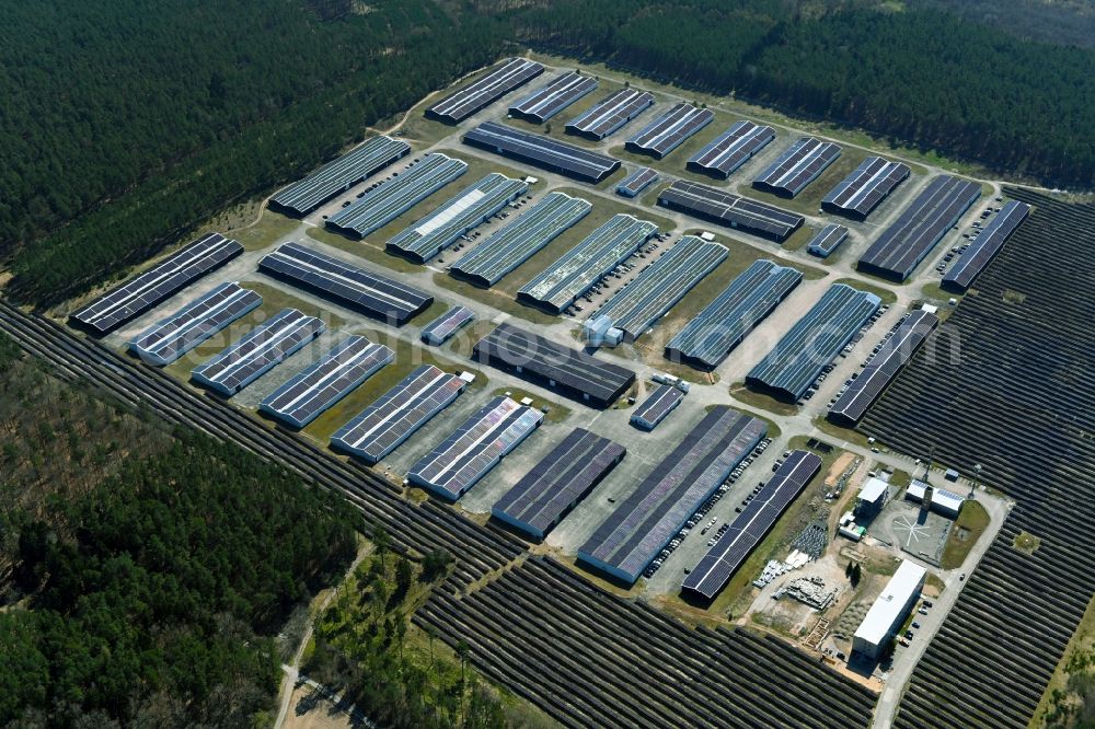 Aerial photograph Murchin - Warehouse complex-building in the industrial area der MEWAKO GmbH on Libnower Landstrasse in Murchin in the state Mecklenburg - Western Pomerania, Germany