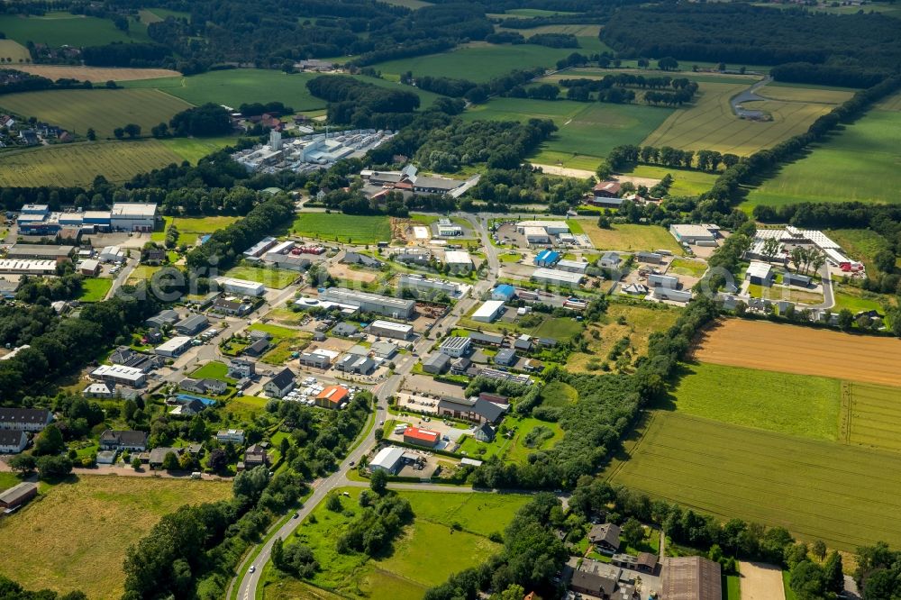 Aerial photograph Haltern am See - Warehouse complex-building in the industrial area Muenster Knapp between the Muensterstrasse and Hellweg in Haltern am See in the state of North Rhine-Westphalia