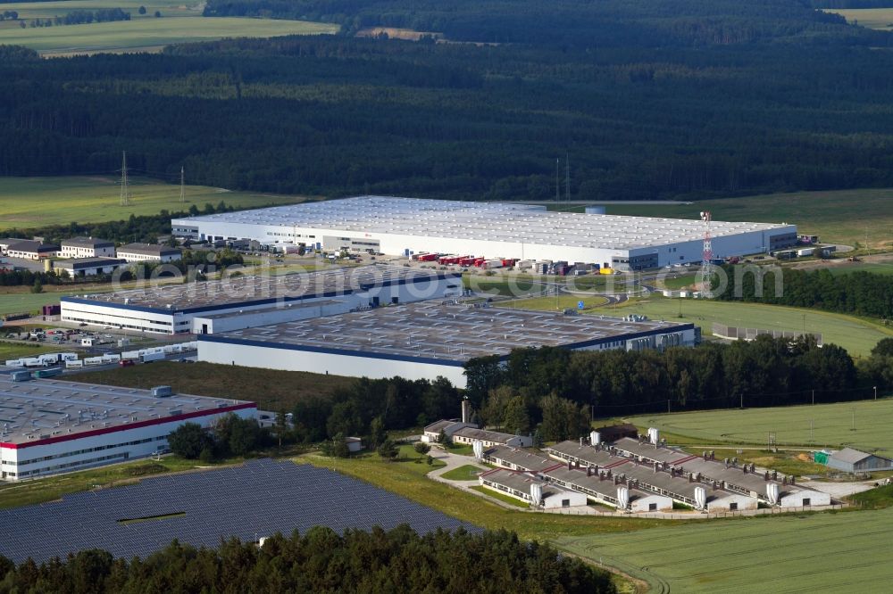 Aerial photograph Kostelec - Warehouse complex-building in the industrial area Ostrov u Stribra in Kostelec in Plzensky kraj - Pilsner Region - Boehmen, Czech Republic