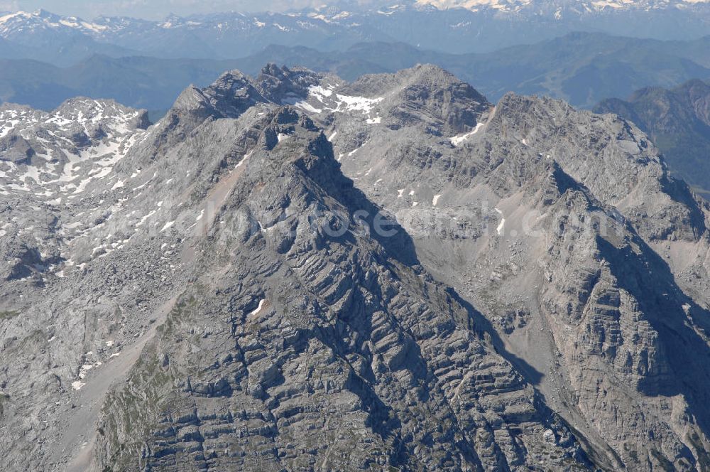 Aerial image Weißbach bei Lofen - Alpenmassiv Lahnerhorn in der Nähe von Weissbach und im Nationalpark Berchtesgaden.