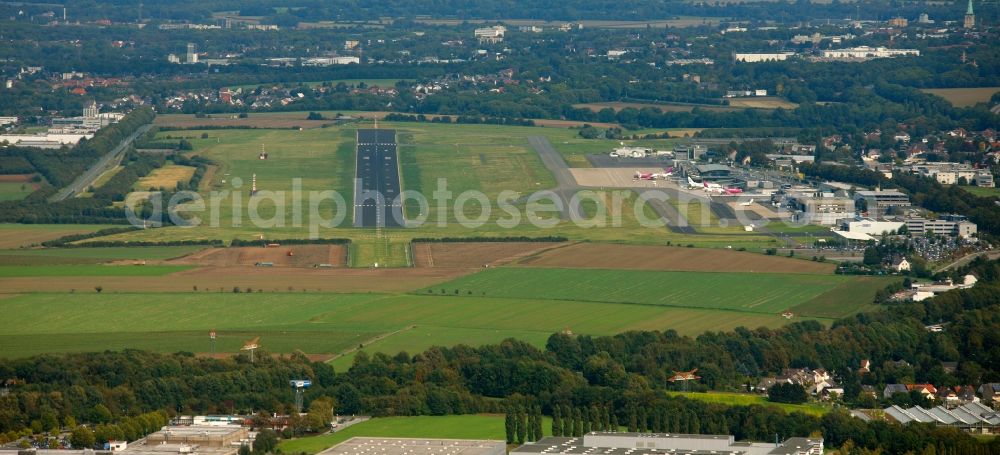 Dortmund from the bird's eye view: Landing field of the airport Dortmund in Dortmund in North Rhine-Westphalia. Landing field is next the airport