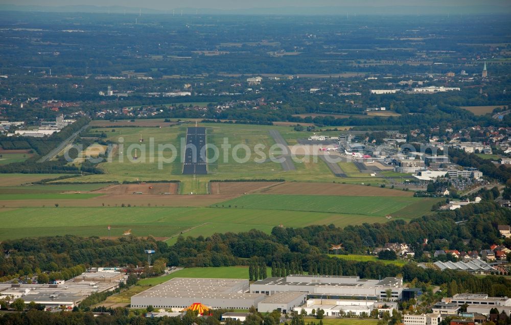 Aerial image Dortmund - Landing field of the airport Dortmund in Dortmund in North Rhine-Westphalia. Landing field is next the airport