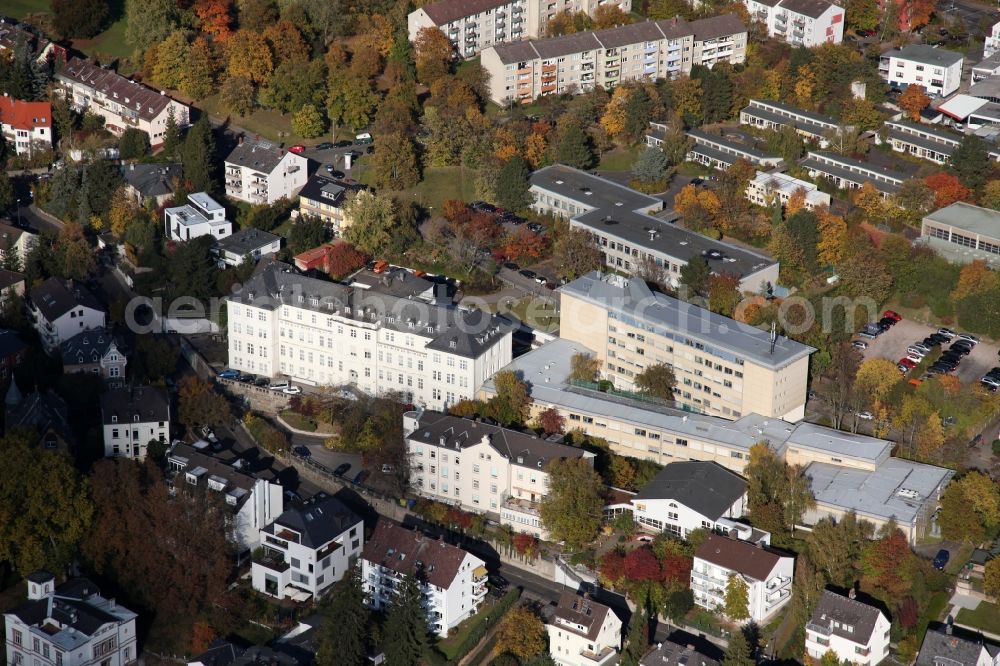 Wiesbaden from the bird's eye view: The Hessian Trade Office of Land Management and Geoinformation at the Riederbergstrasse in Wiesbaden in Hesse