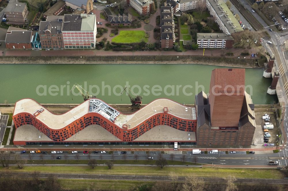 Aerial image Duisburg - National Archives at Schwanentor in Duisburg in the Ruhr area in North Rhine-Westphalia