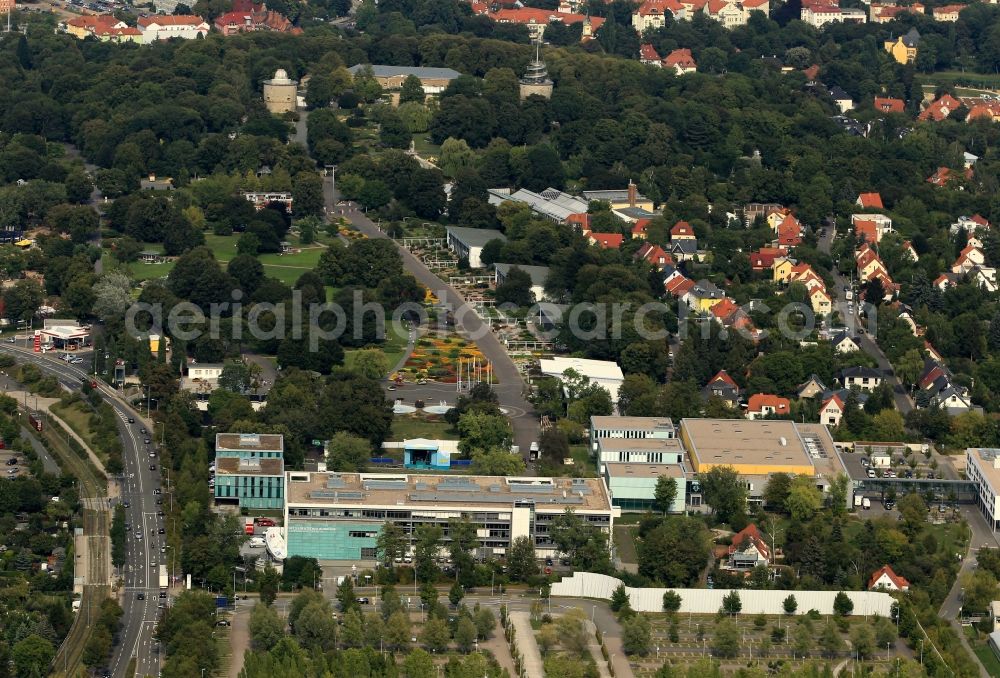 Aerial image Erfurt - television studio of the MDR in Erfurt in Thuringia