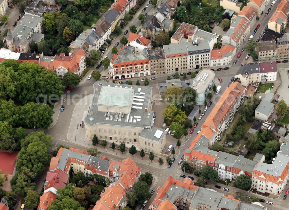 Halle / Saale from the bird's eye view: Das Landesmuseum für Vorgeschichte in Halle ist das archäologische Landesmuseum und die Denkmalbehörde von Sachsen-Anhalt. Das Gebäude wurde vom Architekten Wilhelm Kreis entworfen. The state museum of prehistory in Halle, is the archaelogical state museum and the authority for the protection of monuments in Saxony Anhalt. The museum was built by the architect Wilhelm Kreis.