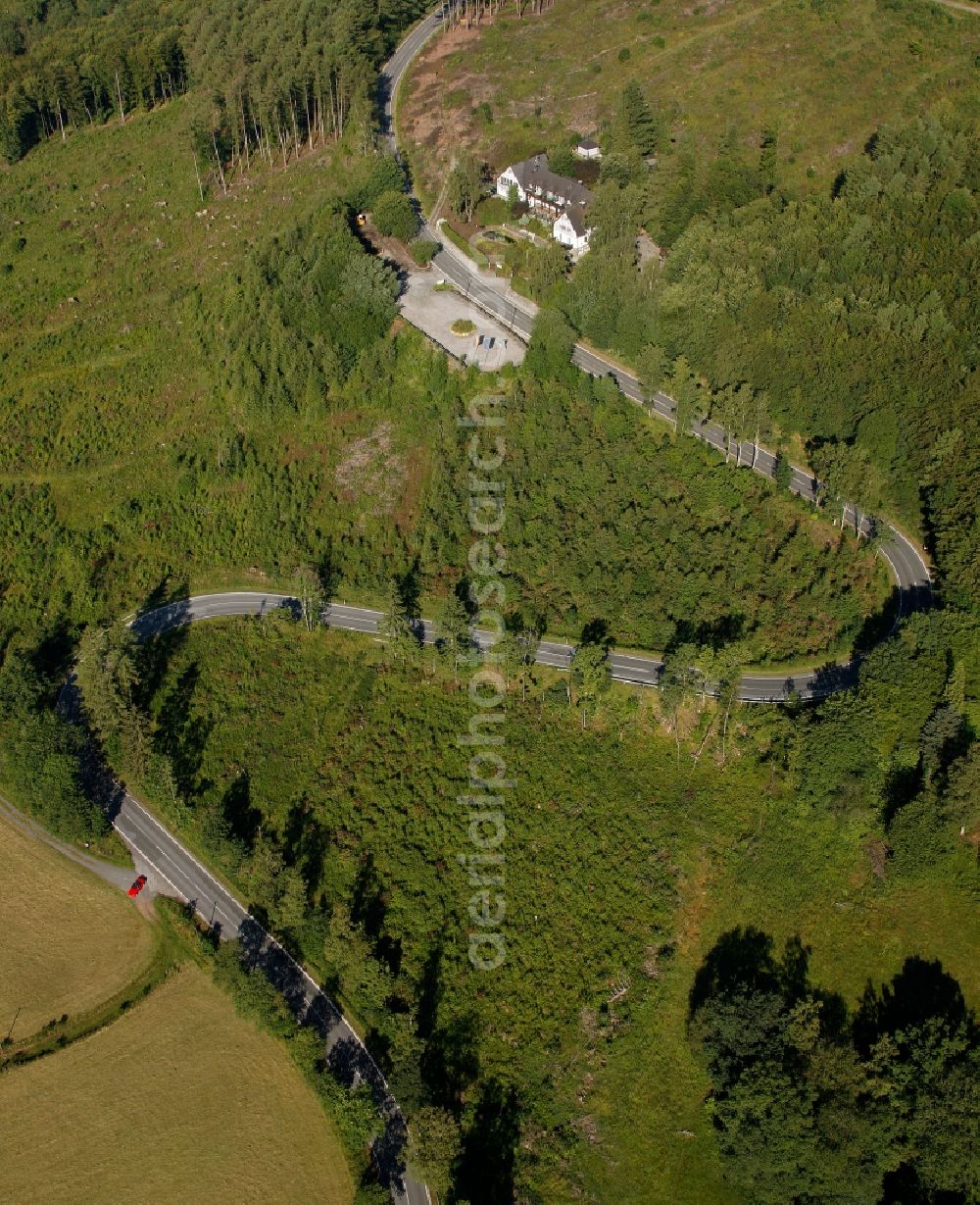 Aerial image Neuenrade - View of the land road L 698 in neuenrade in the state North Rhine-Westphalia