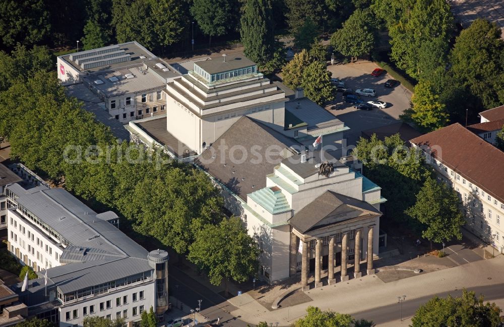 Aerial photograph Detmold - View of the theatre in Detmold in the state of North-Rhine Westphalia