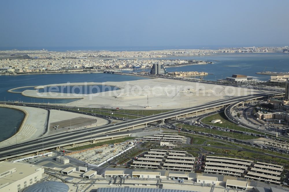 Aerial photograph Manama - Landfill in in the capital Manama in Capital Governorate, Bahrain