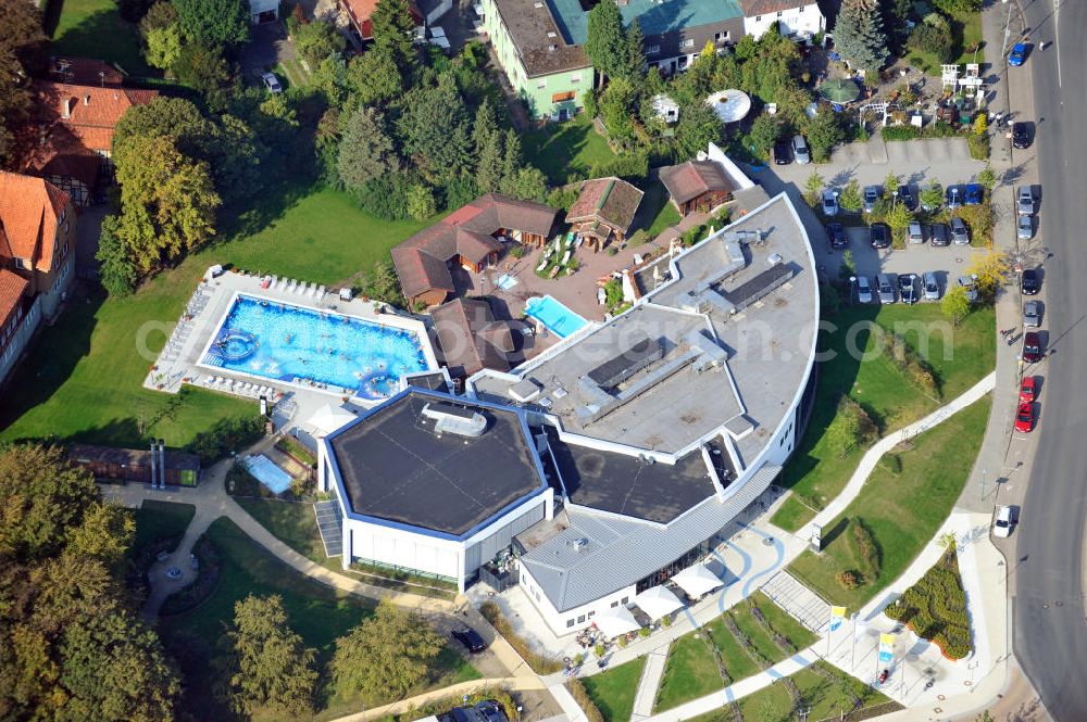 Bad Nenndorf from the bird's eye view: Die Landgrafentherme in Bad Nenndorf in Niedersachsen. The Landgrafen-Therme in Bad Nenndorf in Lower Saxony.