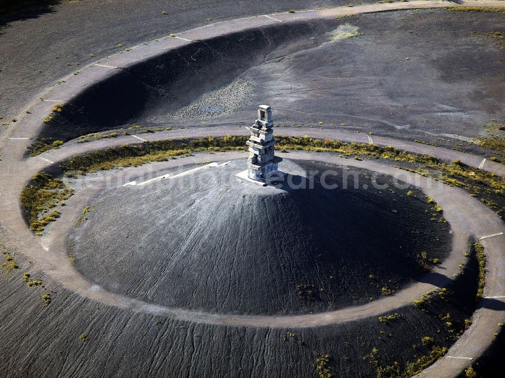 Gelsenkirchen from above - Landmark Himmelstreppe the artist Herman Prigann on a former slag heap in Gelsenkirchen in North Rhine-Westphalia