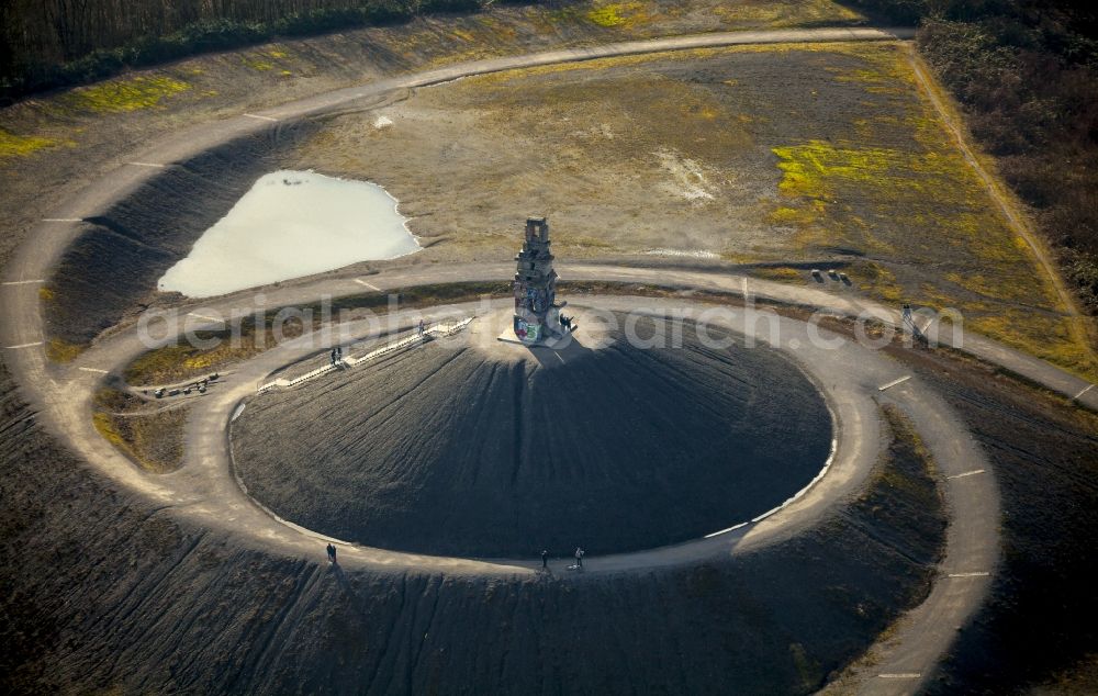 Gelsenkirchen from the bird's eye view: Landmark Himmelstreppe the artist Herman Prigann on a former slag heap in Gelsenkirchen in North Rhine-Westphalia