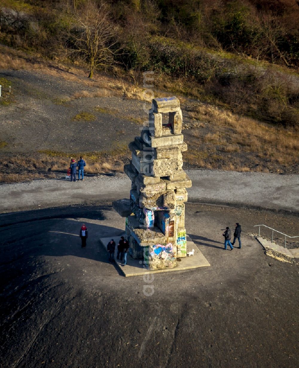 Aerial photograph Gelsenkirchen - Landmark Himmelstreppe the artist Herman Prigann on a former slag heap in Gelsenkirchen in North Rhine-Westphalia