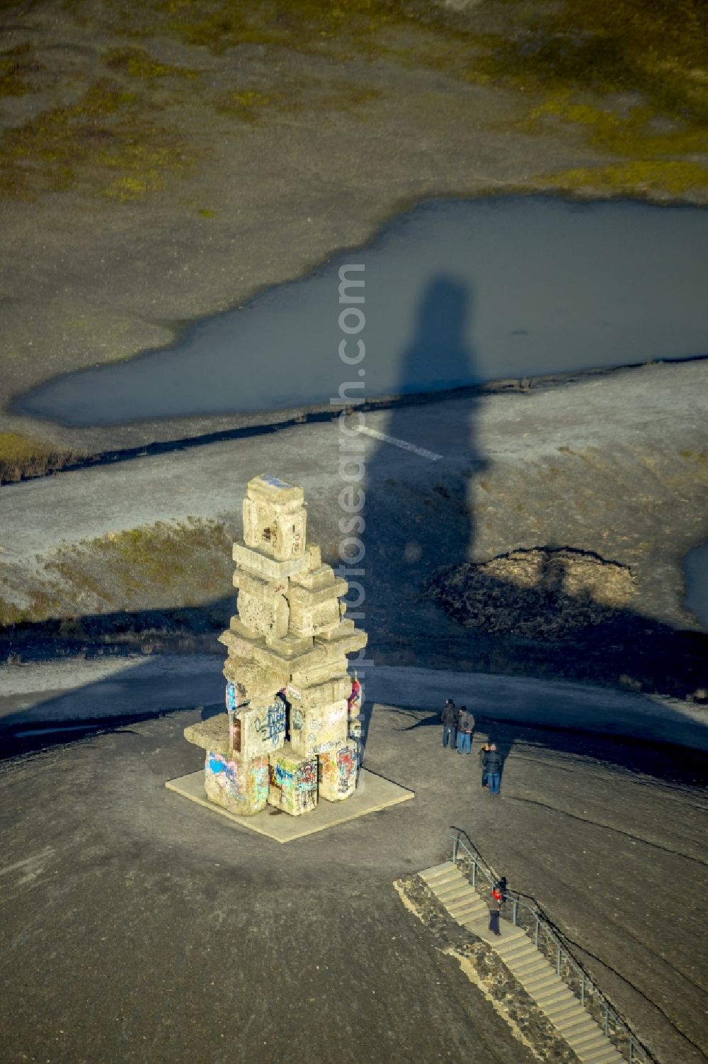 Aerial image Gelsenkirchen - Landmark Himmelstreppe the artist Herman Prigann on a former slag heap in Gelsenkirchen in North Rhine-Westphalia