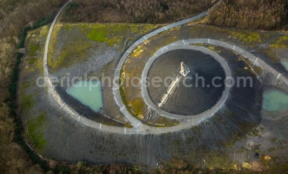 Bochum from above - Landmark Himmelstreppe the artist Herman Prigann on a former slag heap in Gelsenkirchen in North Rhine-Westphalia