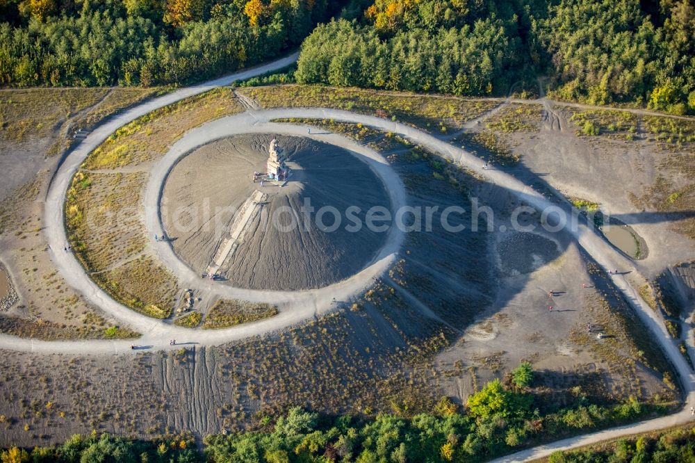 Aerial photograph Gelsenkirchen - Landmark Himmelstreppe the artist Herman Prigann on a former slag heap in Gelsenkirchen in North Rhine-Westphalia