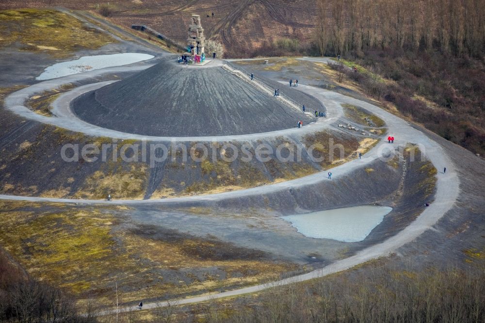 Gelsenkirchen from above - Landmark Himmelstreppe the artist Herman Prigann on a former slag heap in Gelsenkirchen in North Rhine-Westphalia