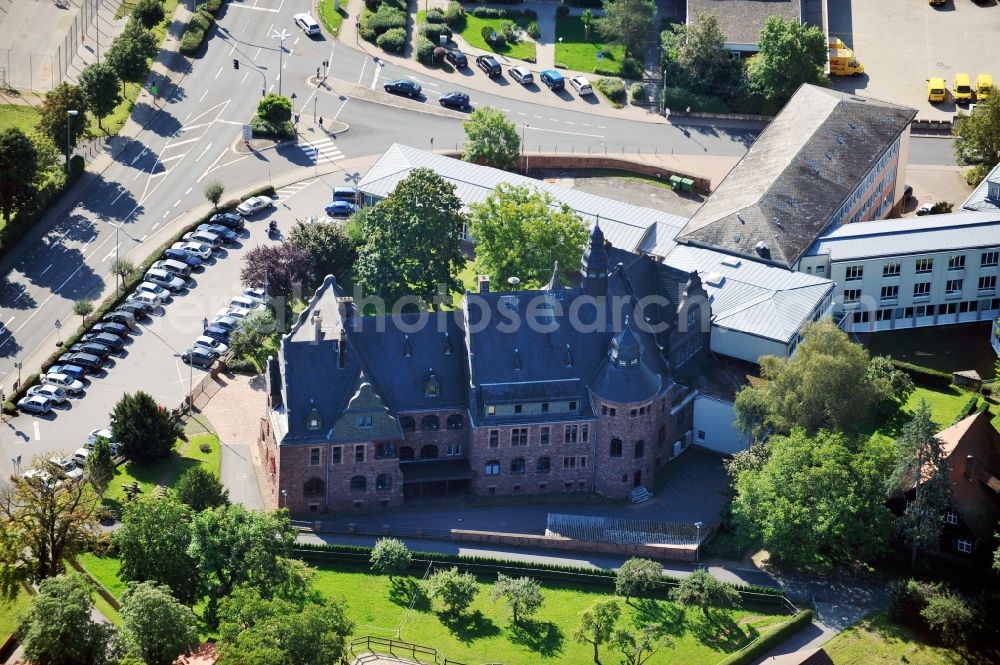 Erbach from above - View of district office of the Odenwaldkreis in Erbach in Hesse