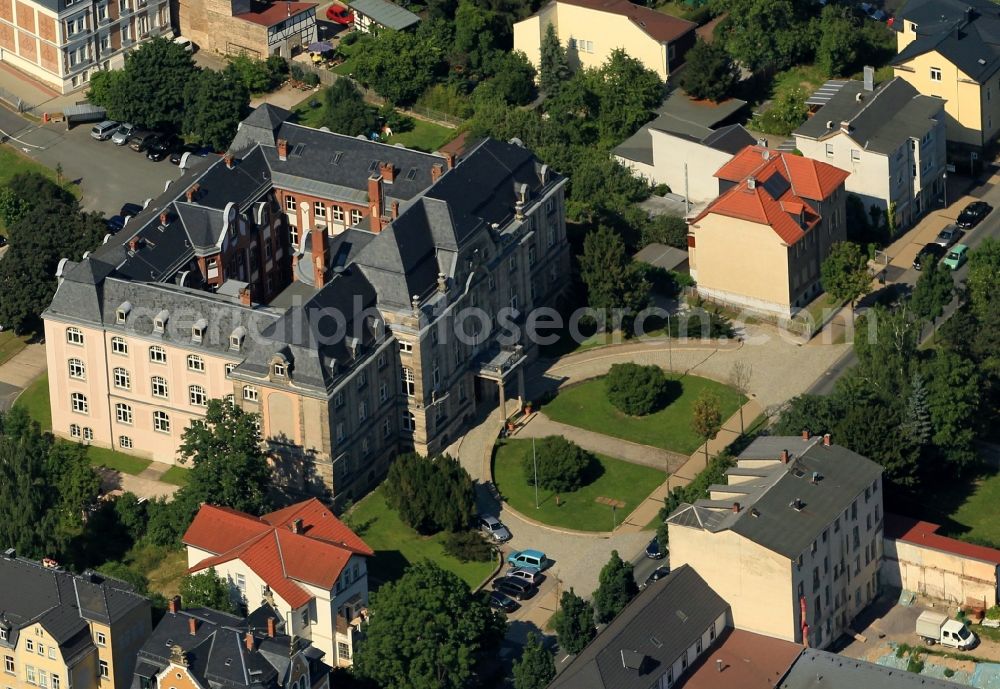 Rudolstadt from above - The District Office of Rudolstadt in Thuringia is located in the historic office building on the Schwarzburger Chaussee