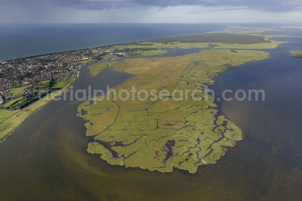 Zingst from above - Barth Bodden landscape of the Big Island at Kirr Zingst in Mecklenburg-Western Pomerania