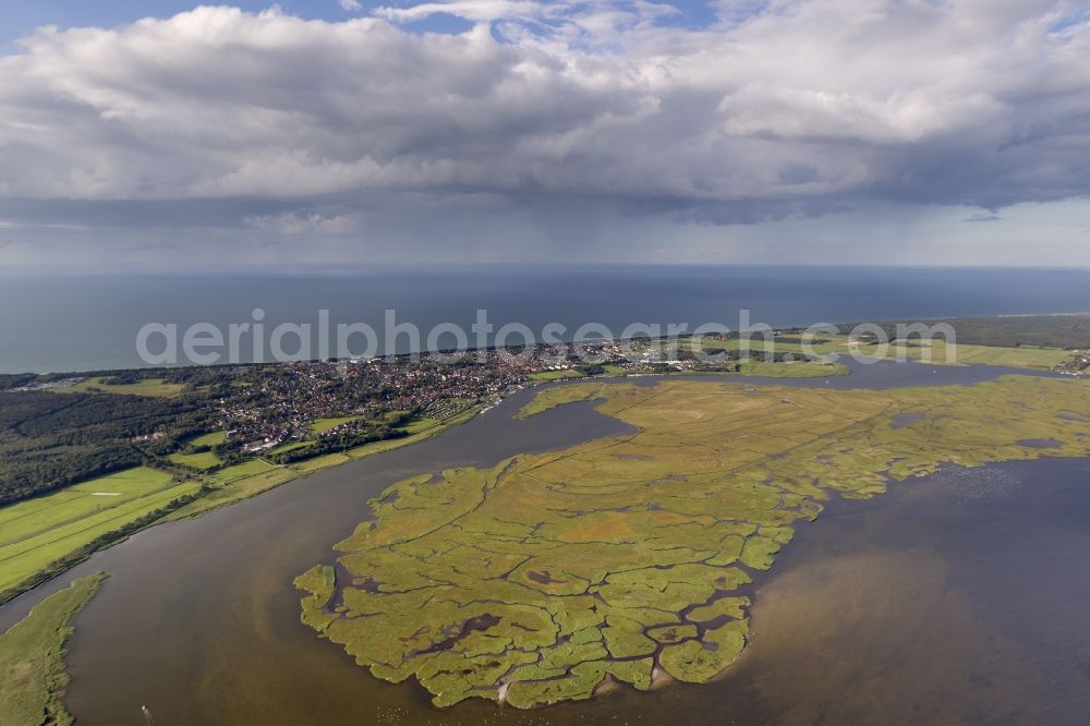 Zingst from the bird's eye view: Barth Bodden landscape of the Big Island at Kirr Zingst in Mecklenburg-Western Pomerania