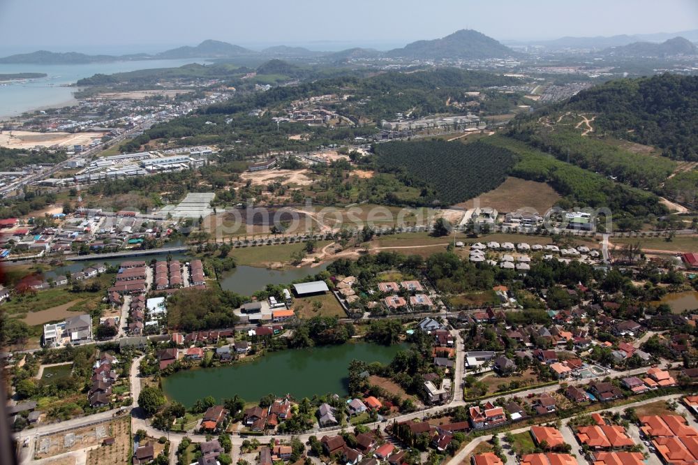 Aerial photograph Koh Keaw - Landscape with lakes, homes and settlements in Koh Keaw on Phuket island in Thailand