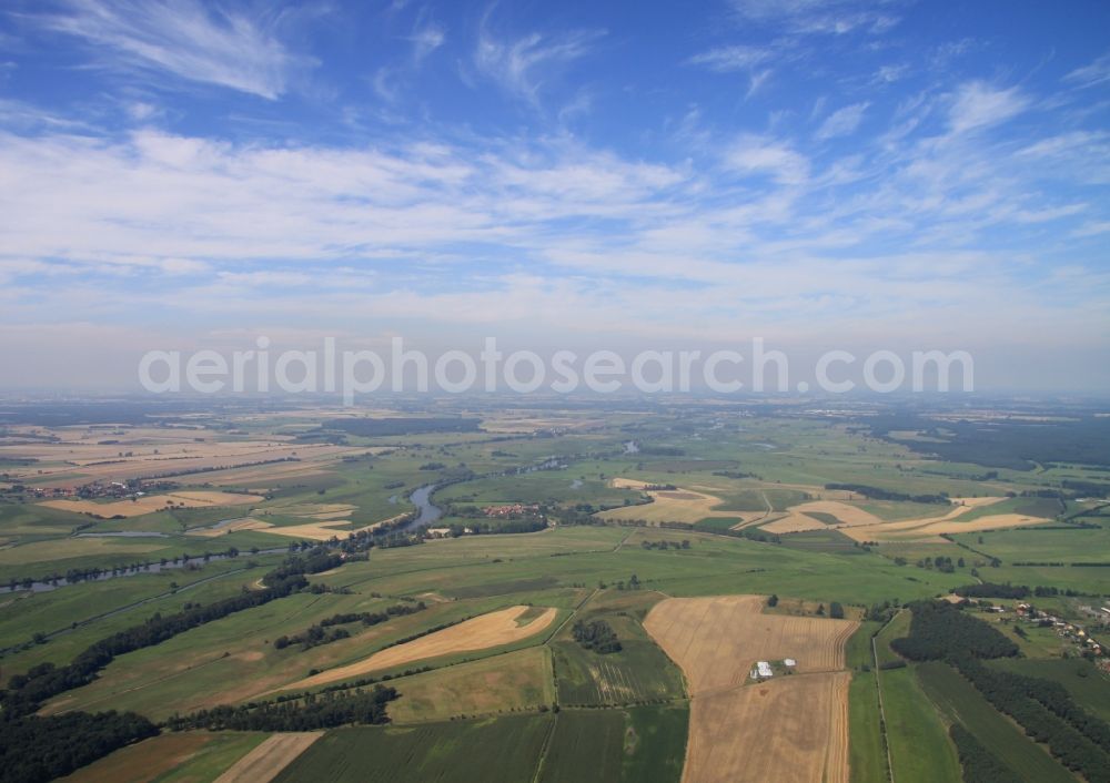 Aerial photograph Damerow - Landscape along the Havel along Damerow in Saxony-Anhalt