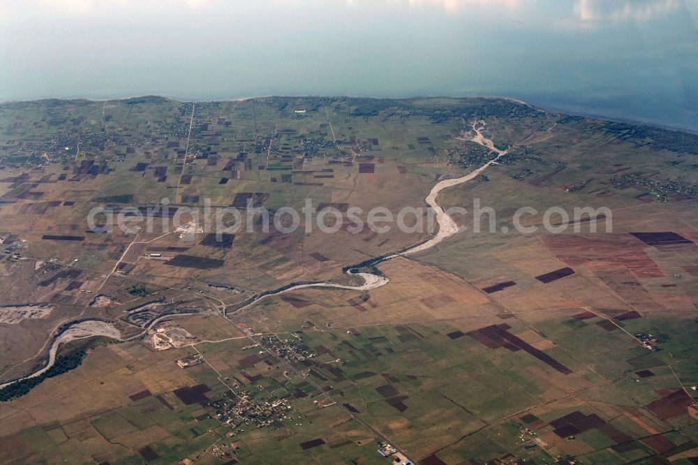 Koplik from above - Landscape of fields at Koplik in the province of Shkodra in Albania