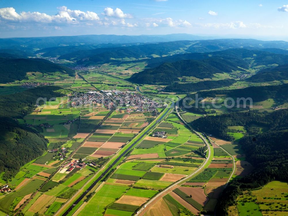 Aerial image Biberach an der Riß - Landscape of fields of agriculture near Biberach an der Riss in the state of Baden-Württemberg