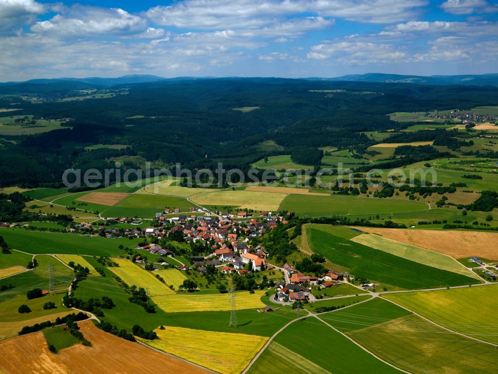 Stühlingen OT Bettmaringen from above - Landscape of fields of agriculture near Bettmaringen in the state of Baden-Württemberg