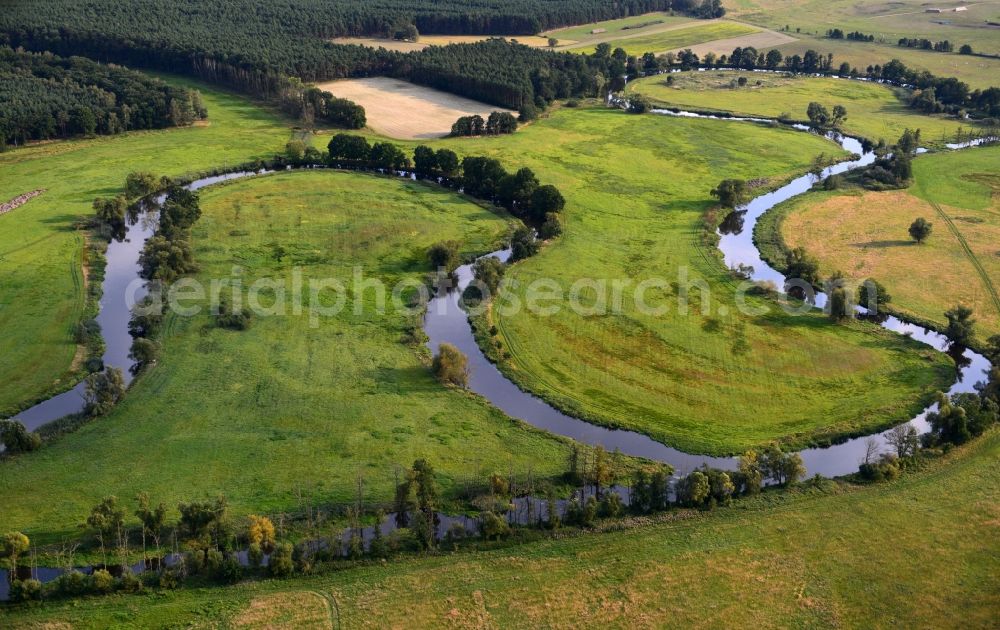 Aerial photograph Mönchwinkel - Landscape from the river bed running the Spree in Mönchwinkel in Brandenburg