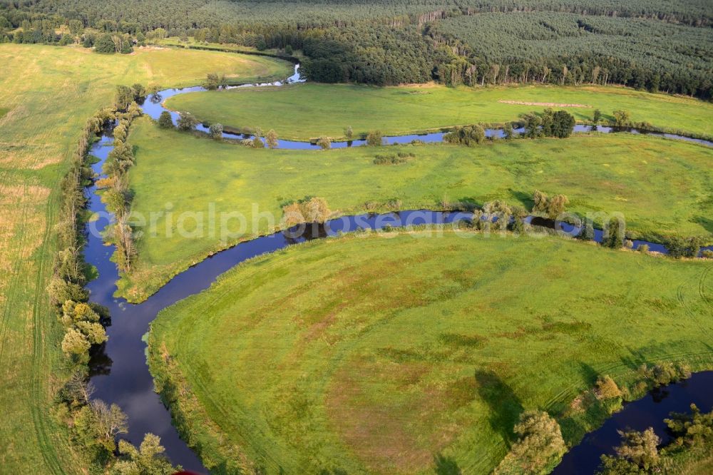 Aerial photograph Mönchwinkel - Landscape from the river bed running the Spree in Mönchwinkel in Brandenburg