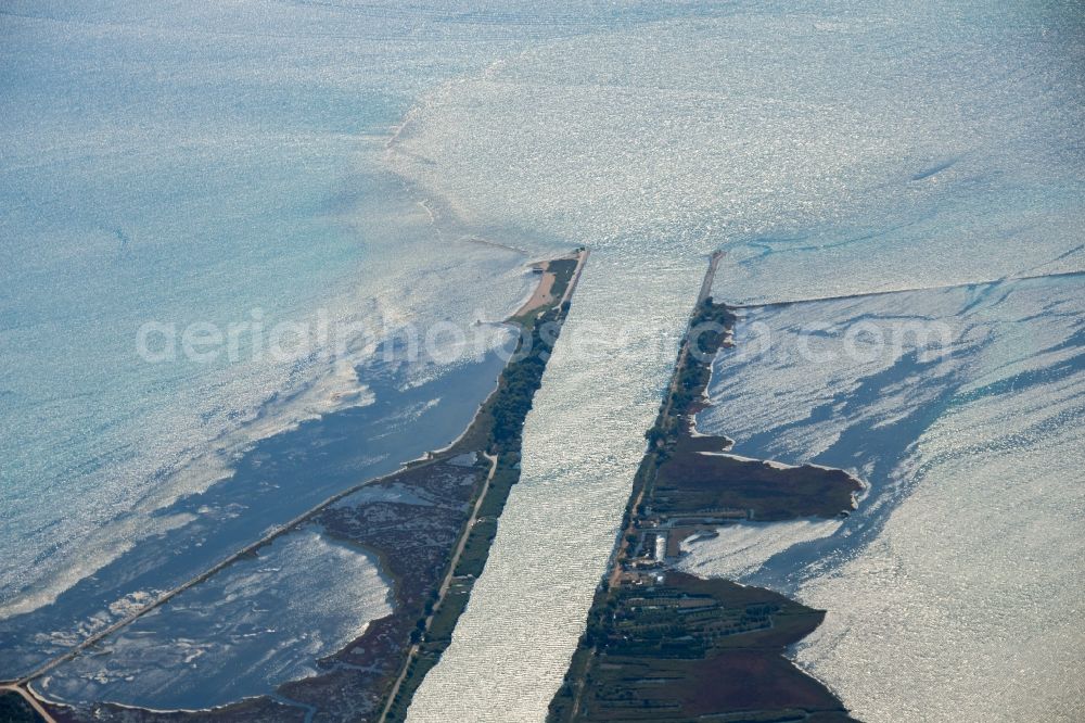 Aerial photograph Rogotin - Landscape of the estuary of the Neredva near Ploce in Croatia