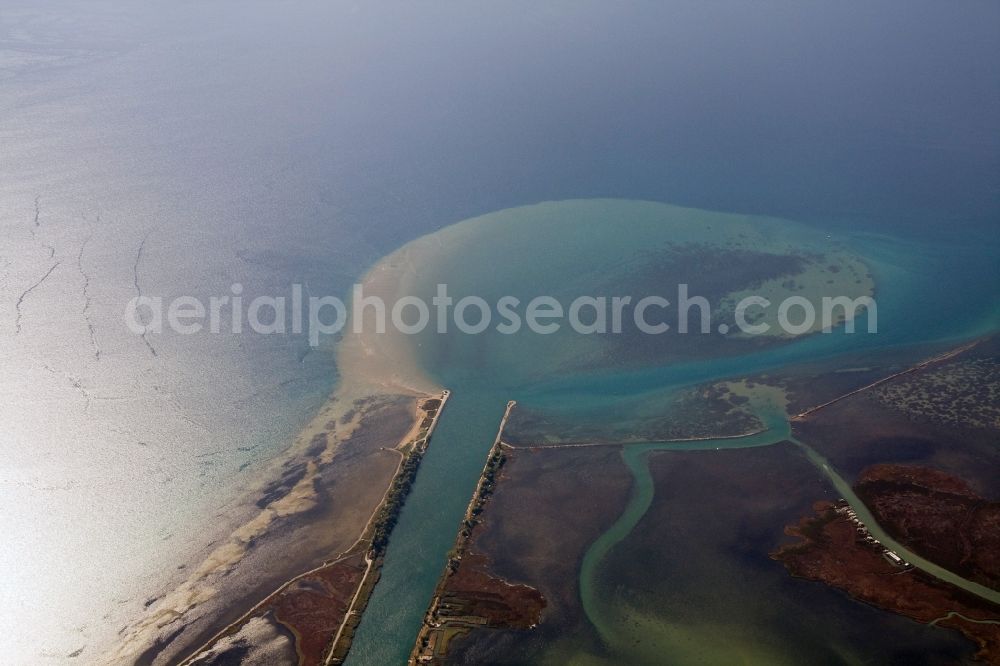 Split from above - Landscape of the estuary of the Neredva near Split in Croatia