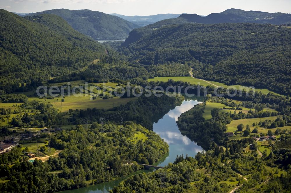 Aerial image Onoz - Landscape of the flux flow of Lain at Onoz in France