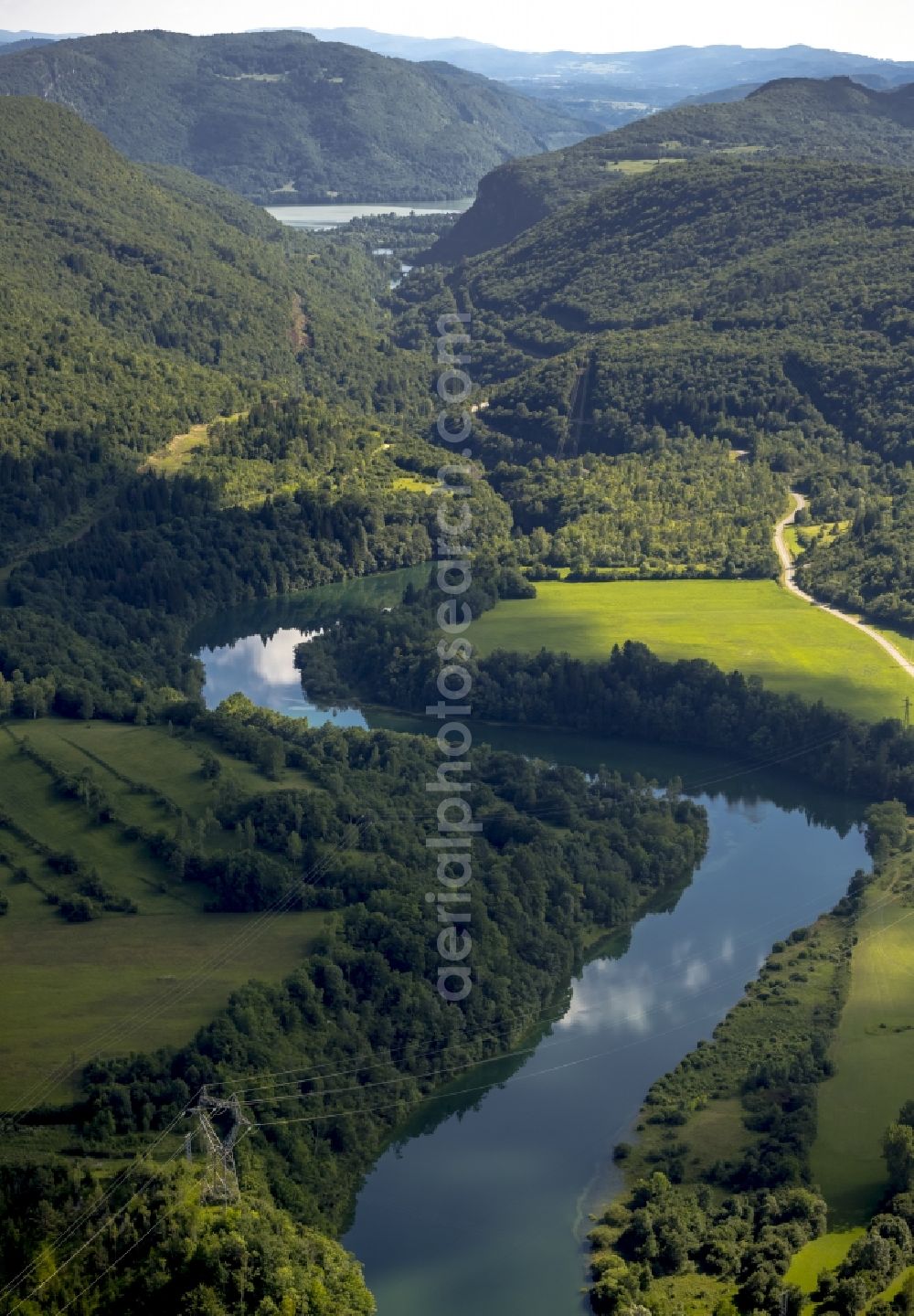 Aerial image Onoz - Landscape of the flux flow of Lain at Onoz in France