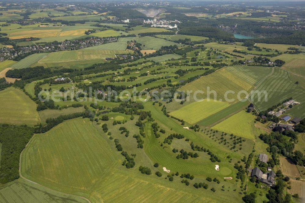 Aerial photograph Mettmann - Landscape at the golf course in the Rhineland Mettmann in North Rhine-Westphalia