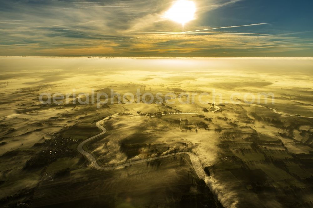 Großenwörden from above - Landscape in Grossenwoerden in the state Lower Saxony, Germany