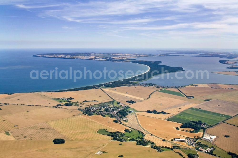 Glowe from the bird's eye view: Landscape of the Jasmund peninsula of Rügen in Mecklenburg-Vorpommern