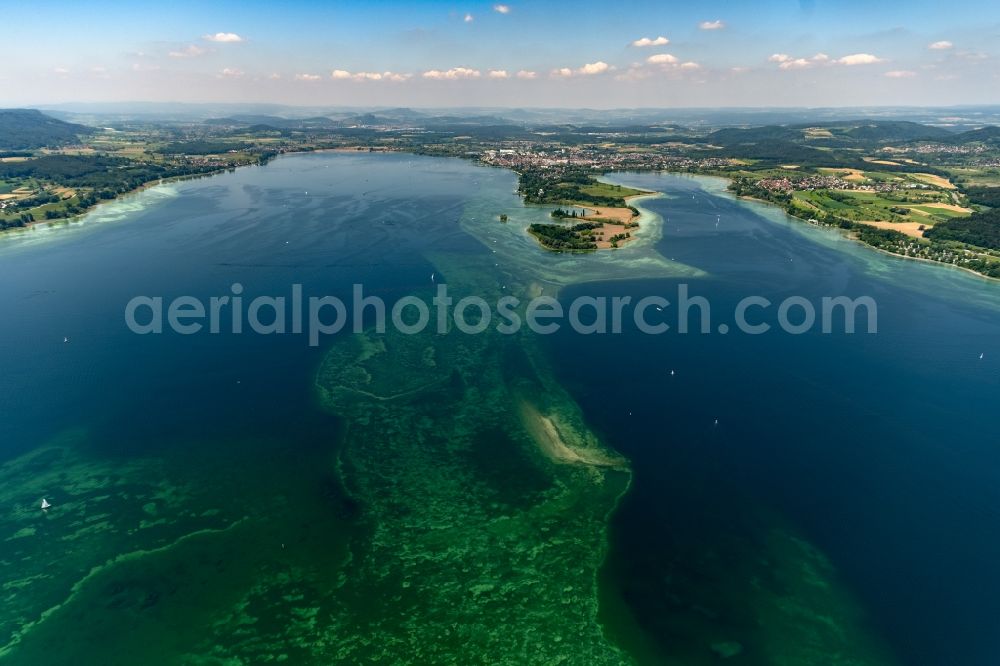 Radolfzell am Bodensee from above - Village on the banks of the area lake in in Radolfzell am Bodensee in the state Baden-Wuerttemberg, Germany