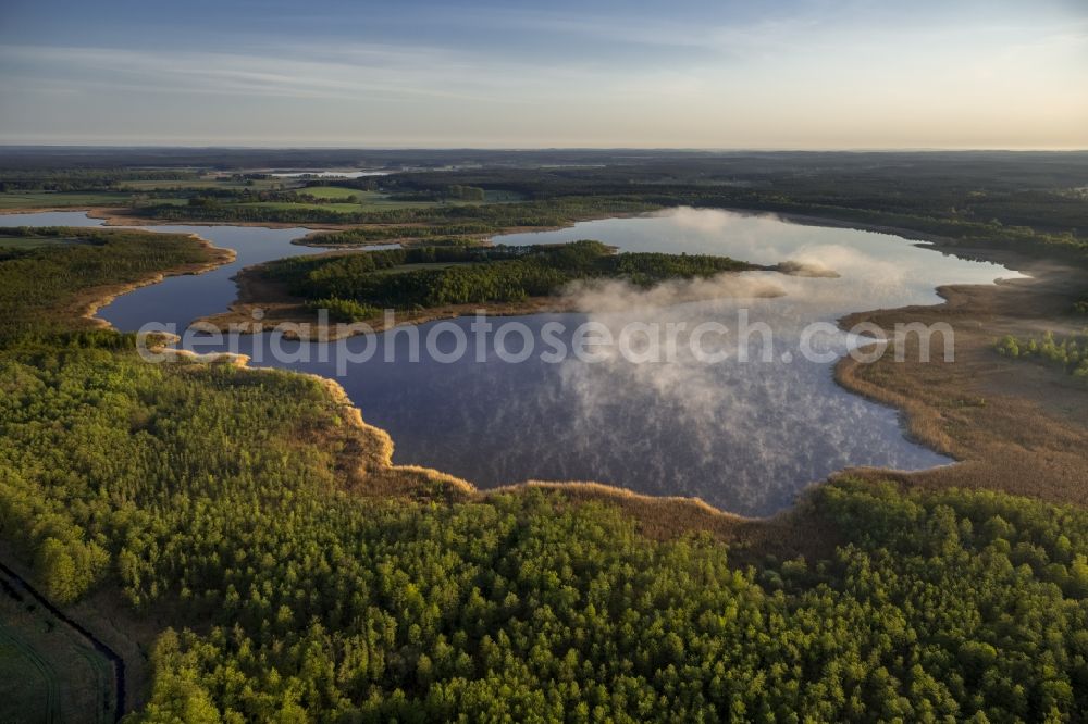 Aerial image Roggentin - Landscape of Jaethensee near Babke in Roggentin in Mecklenburg-Western Pomerania