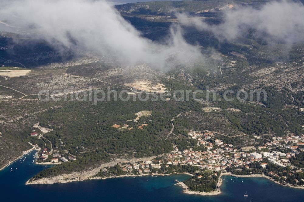 Split from above - Landscape on the coast near Split in Croatia