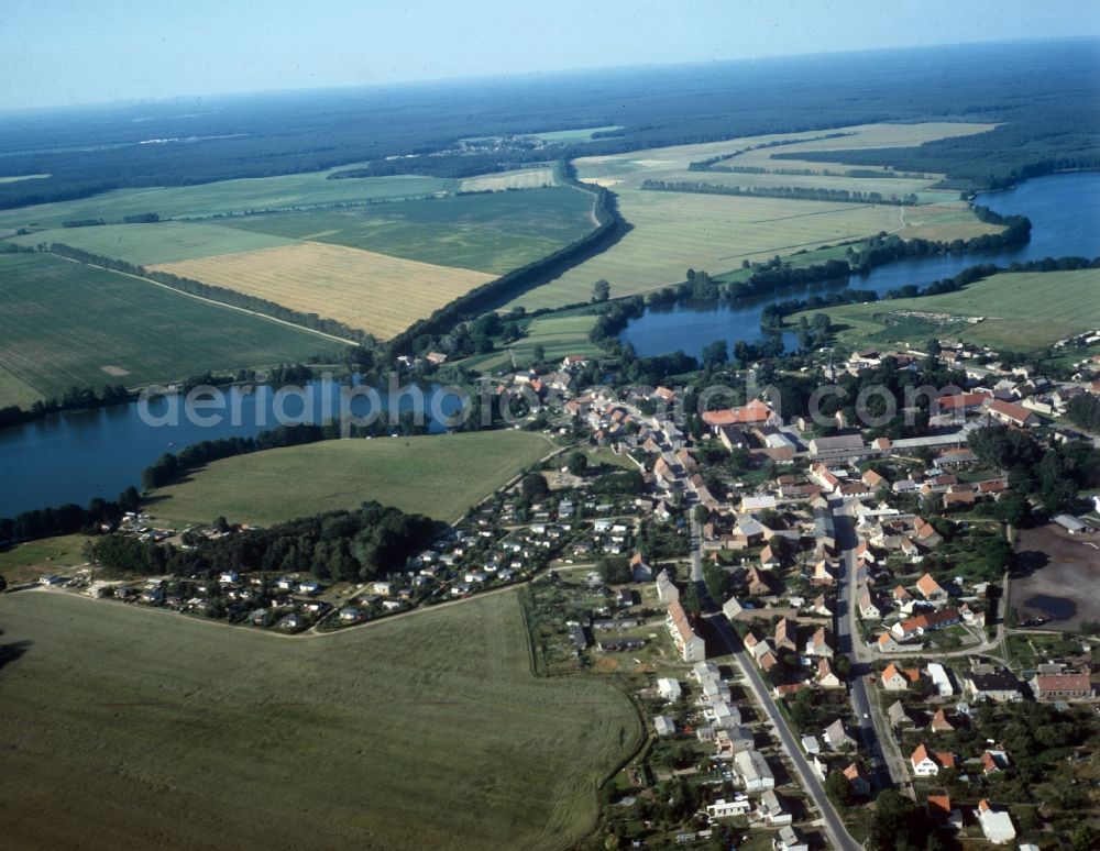 Schorfheide OT Böhmerheide from the bird's eye view: Landscape at Kuhpanzsee at Bohemerheide, part of Schorfheide in Brandenburg