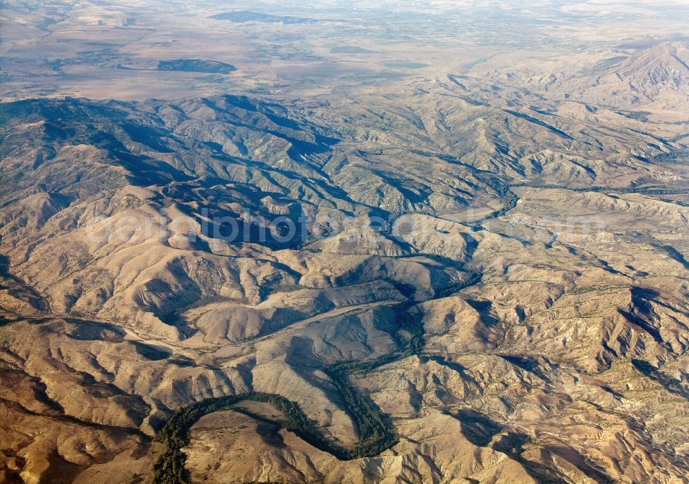 Veles from the bird's eye view: Landscape from Macedonian mountains near Veles in Macedonia