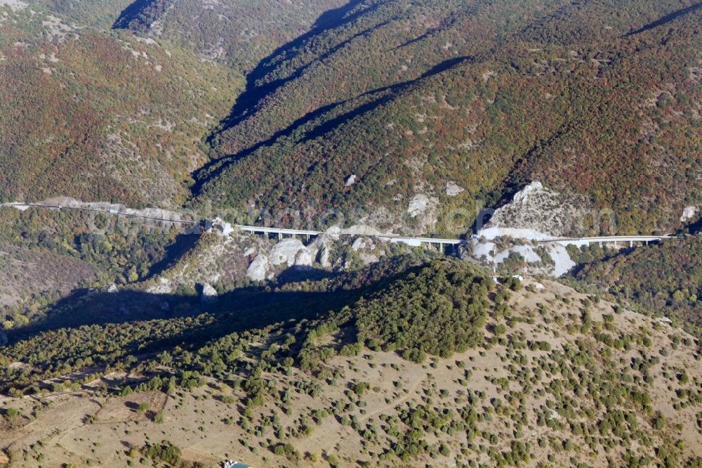 Veles from above - Landscape from Macedonian mountains near Veles in Macedonia